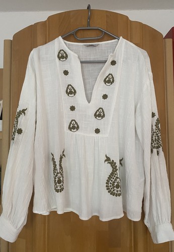 Damen bluse cremweiß s - cremweiß,