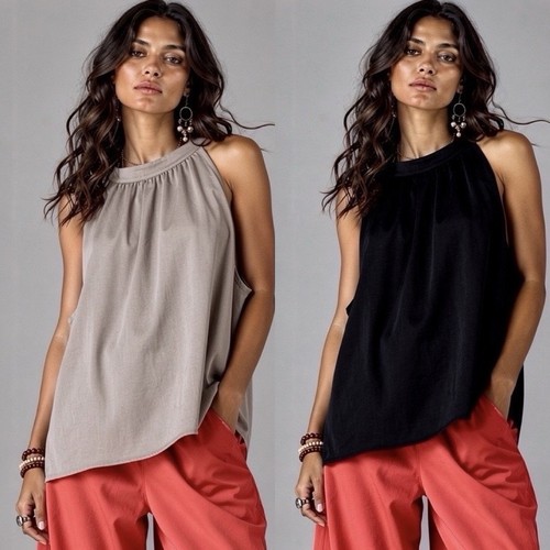 Tunika top bluse taupe schwarz - tunika,