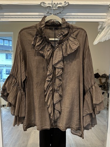 Italy damen bluse volants - damen,