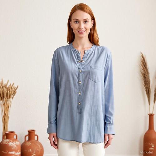 Elegant maritim tunika bluse - tunika,