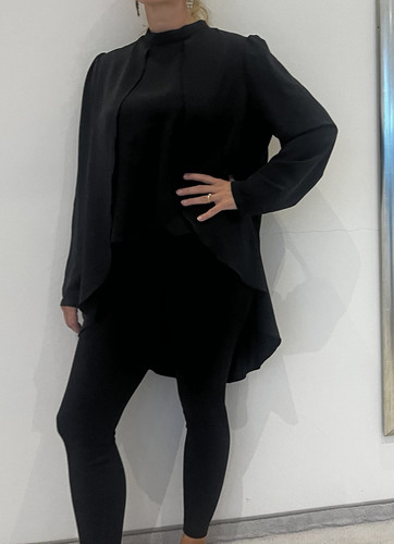 Damen bluse tunika schwarz - damen,